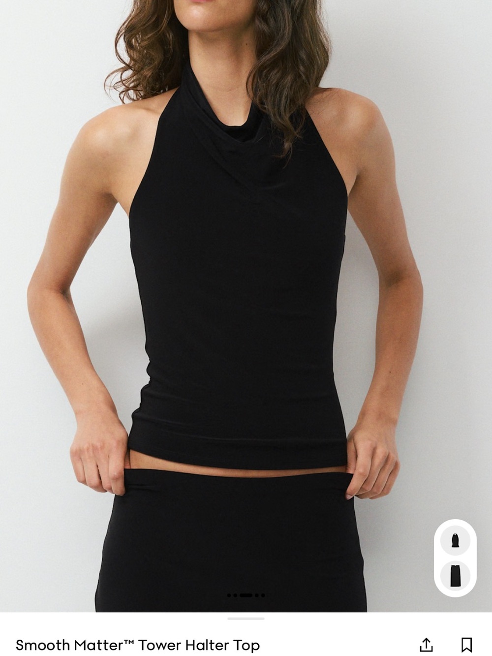 Aritzia “Tower Top” - Black Women's halter top with cowl neckline